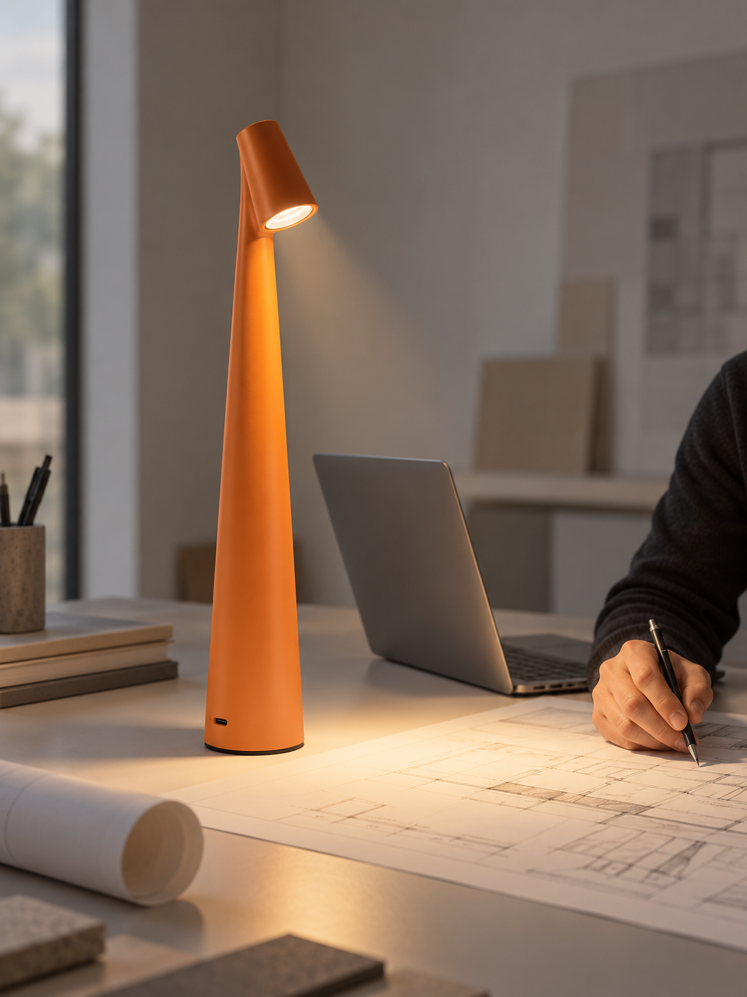 Obelisk Table Lamp – Walnut
