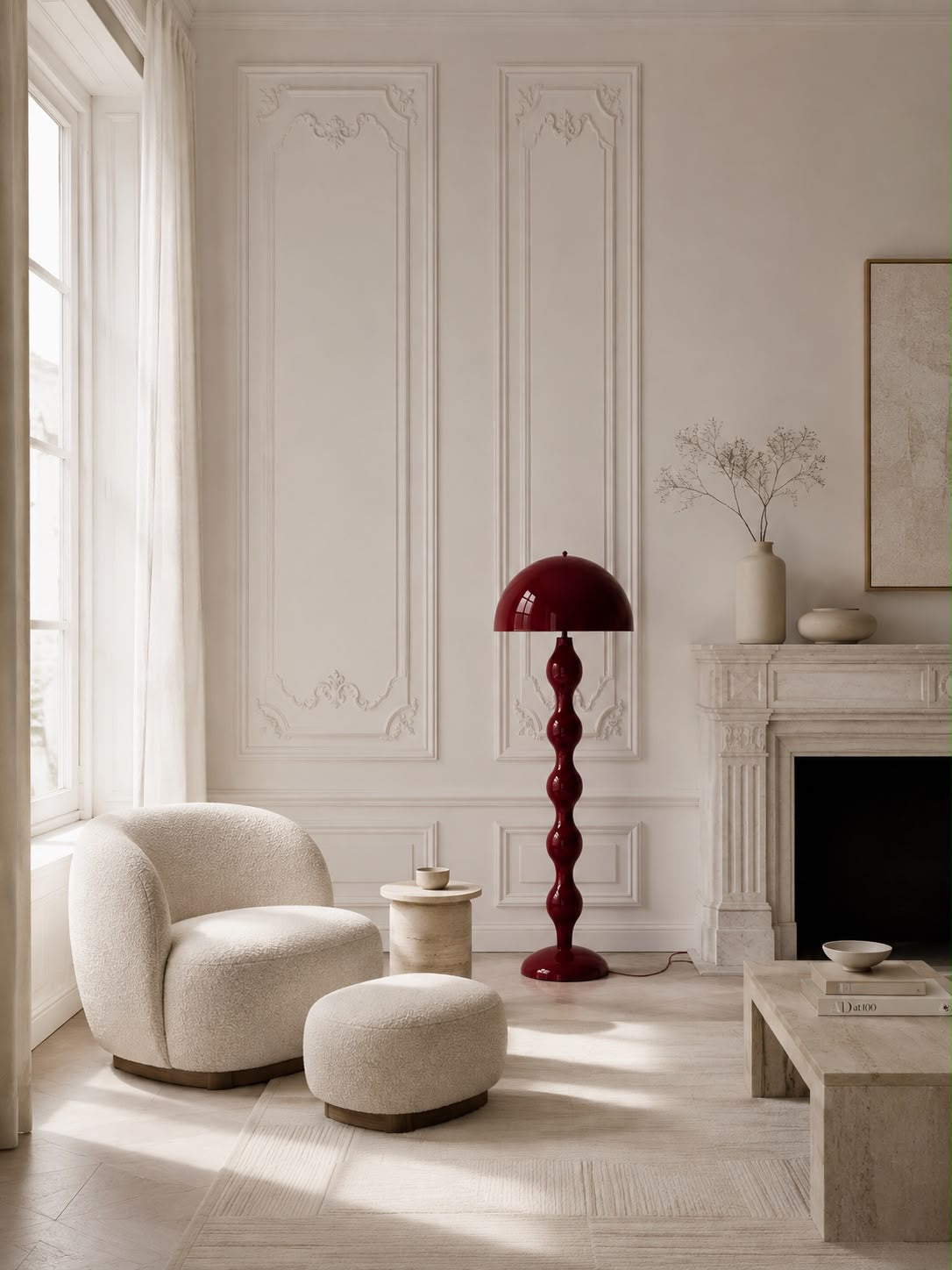 Cascade Bead Floor Lamp – Red