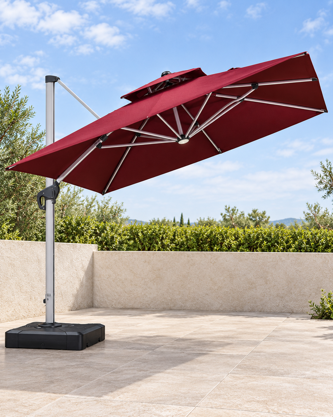 Outdoor Umbrella & Base Set