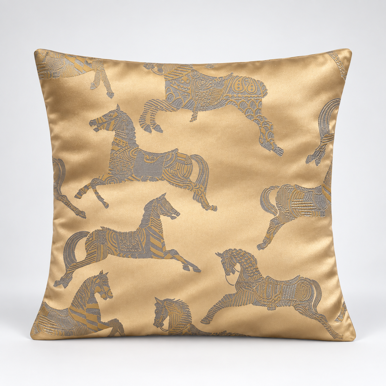 Equestrian Gold Pillow Cover