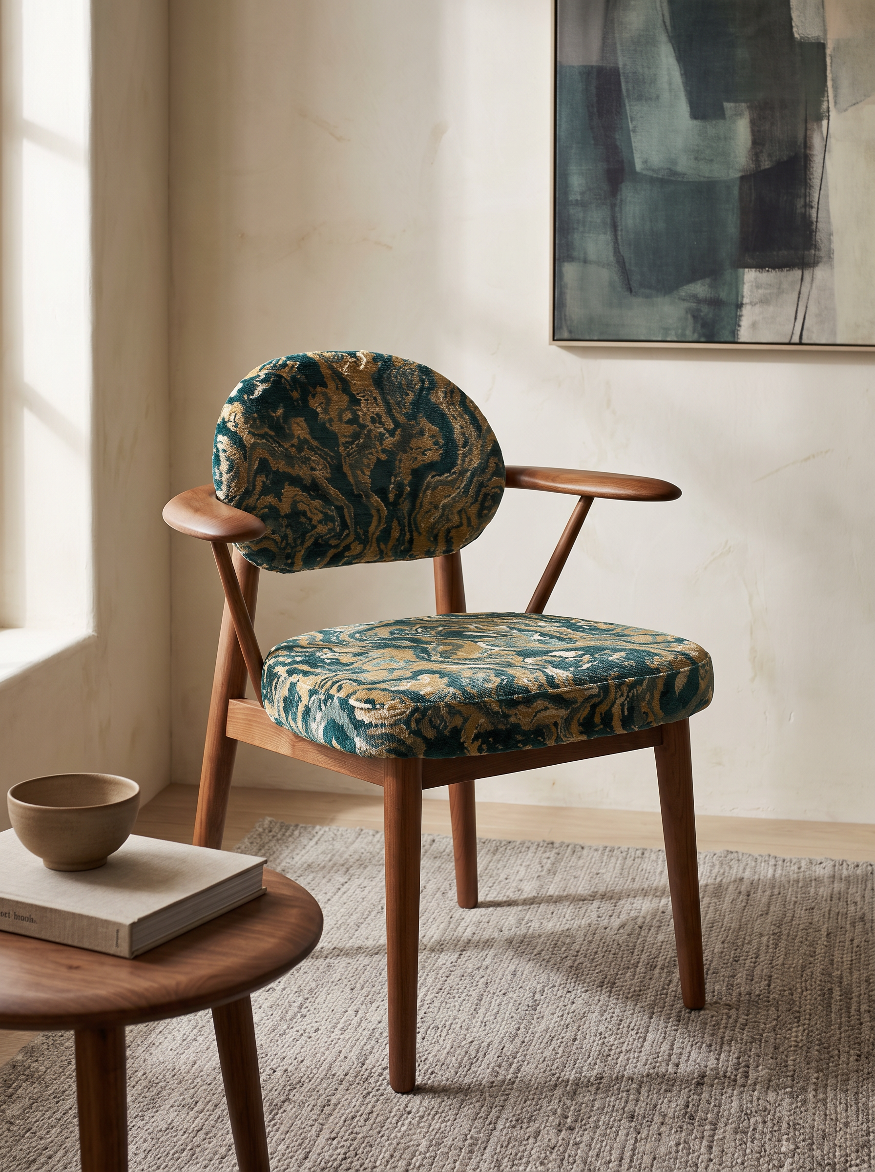 Batik Print Accent Chair