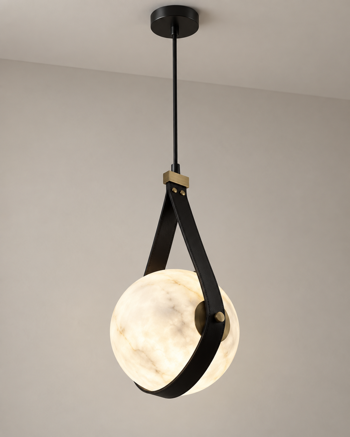 Leather Sling Pendant – Ebony