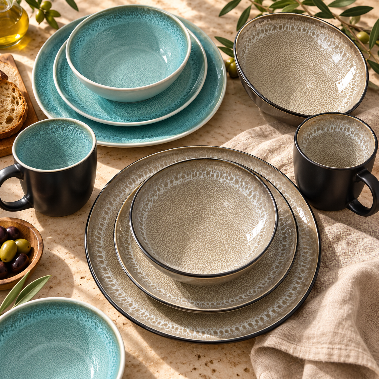 Marbled Ivory Dinner Set