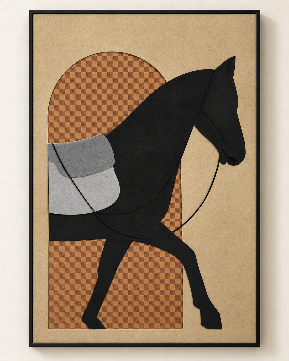 Horse Silhouette Wall Art – Plaid