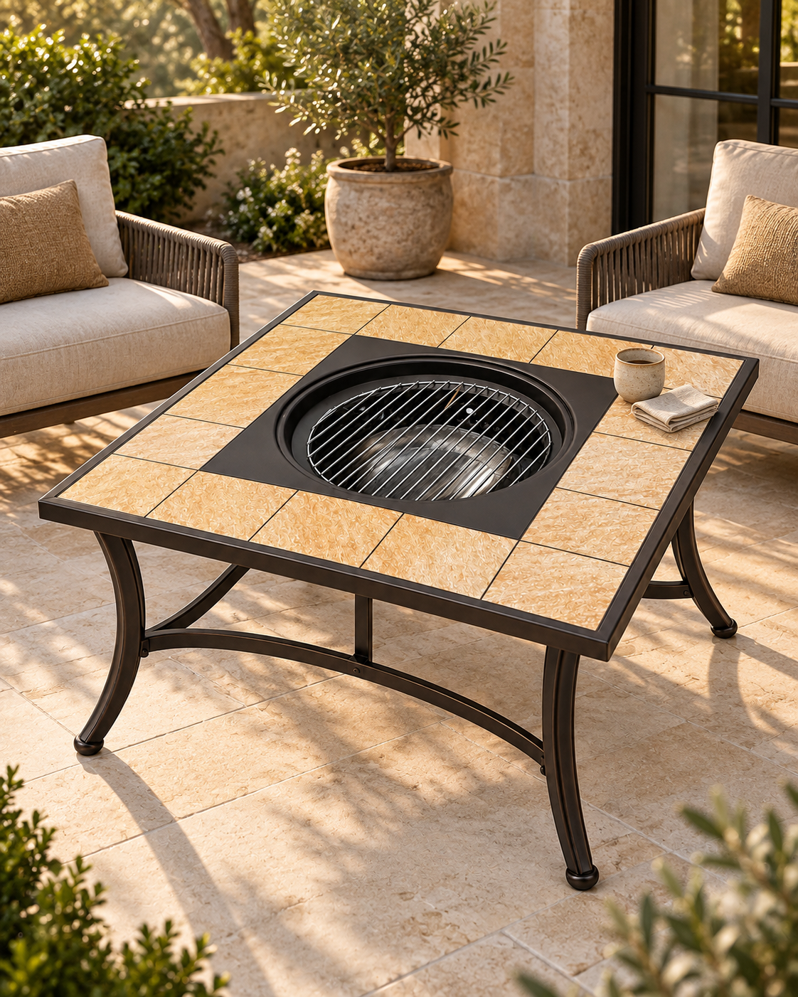 Tiled Fire Pit Table