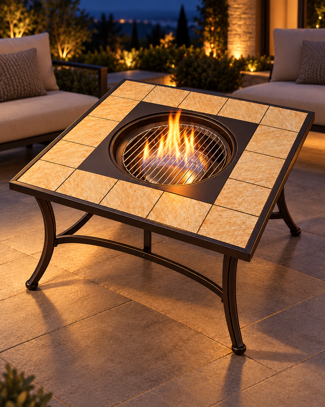 Tiled Fire Pit Table