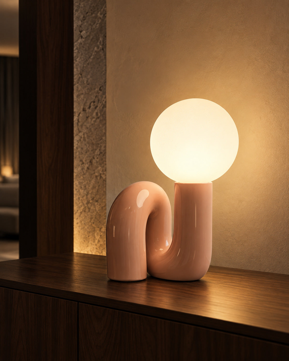 Arch Base Table Lamp – Blush