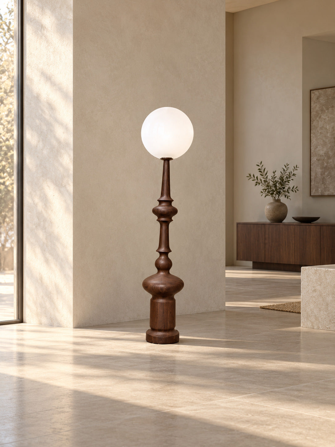 Baluster Floor Lamp – Walnut
