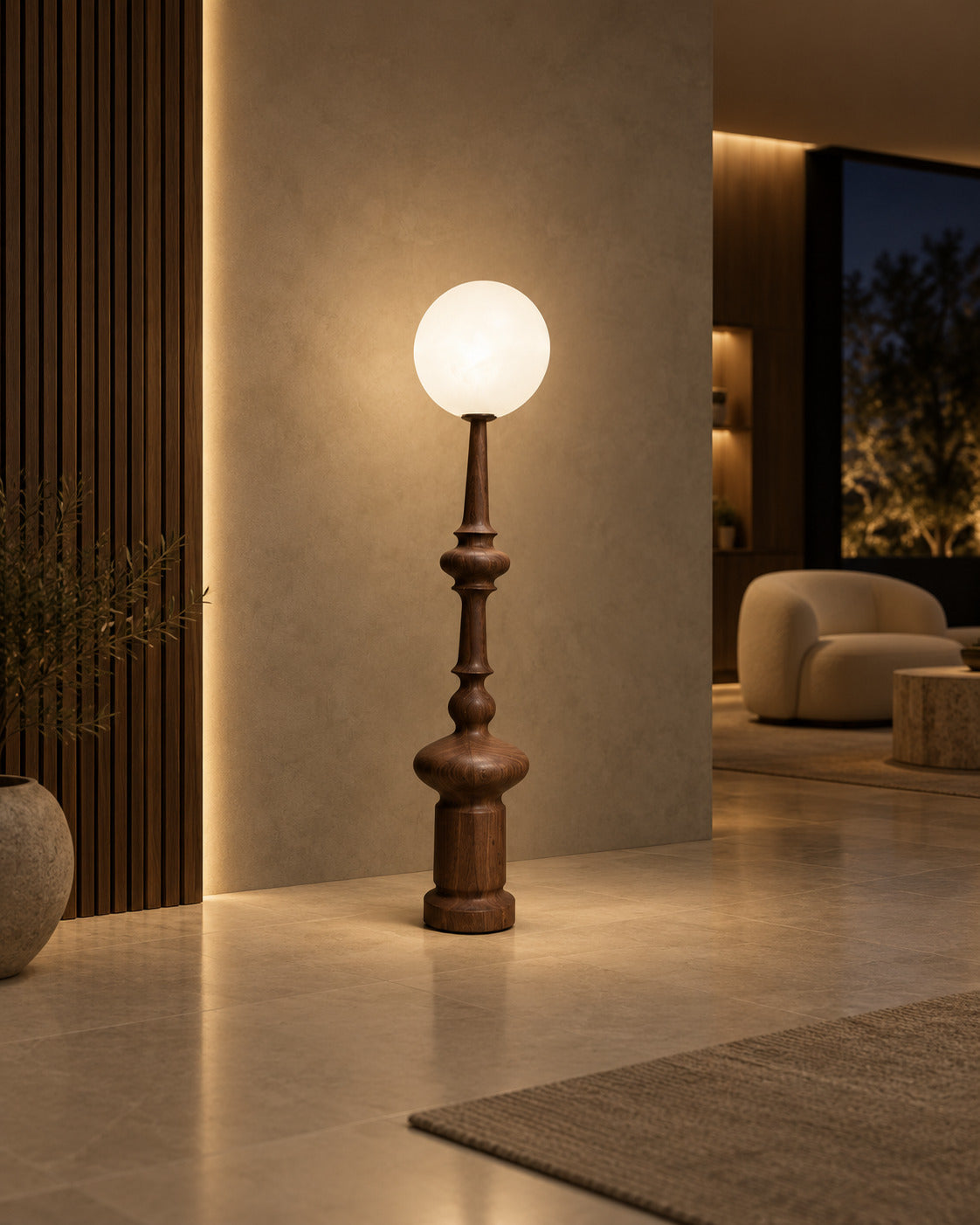 Baluster Floor Lamp – Walnut
