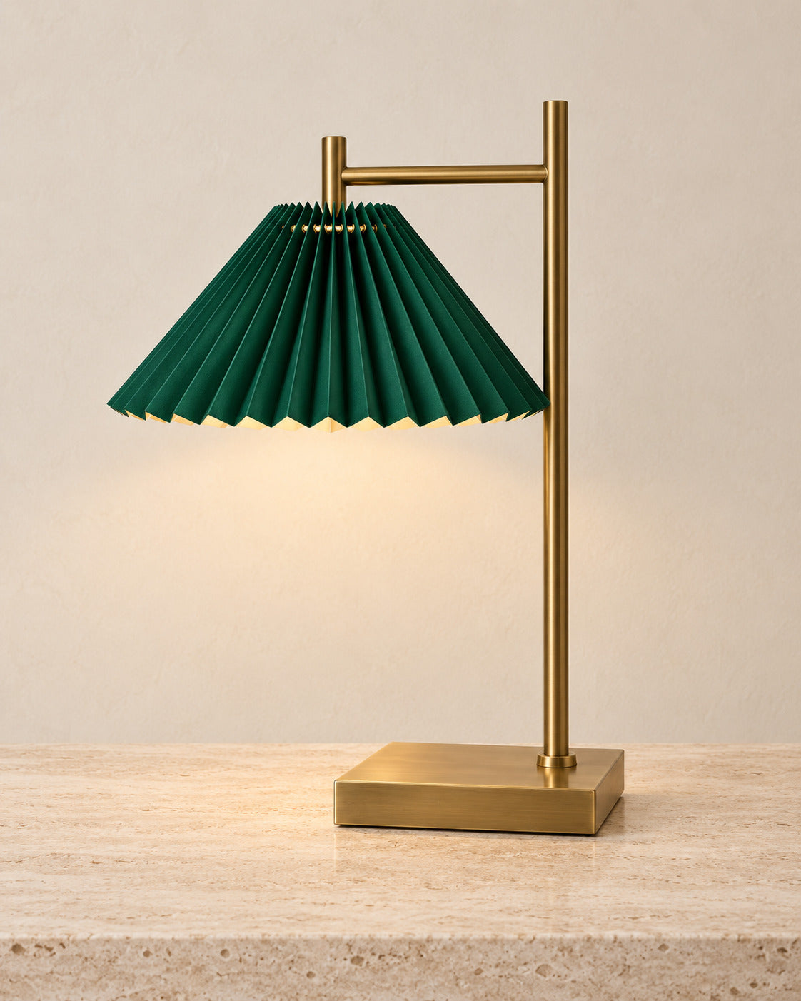 Brass Arc Table Lamp – Sage