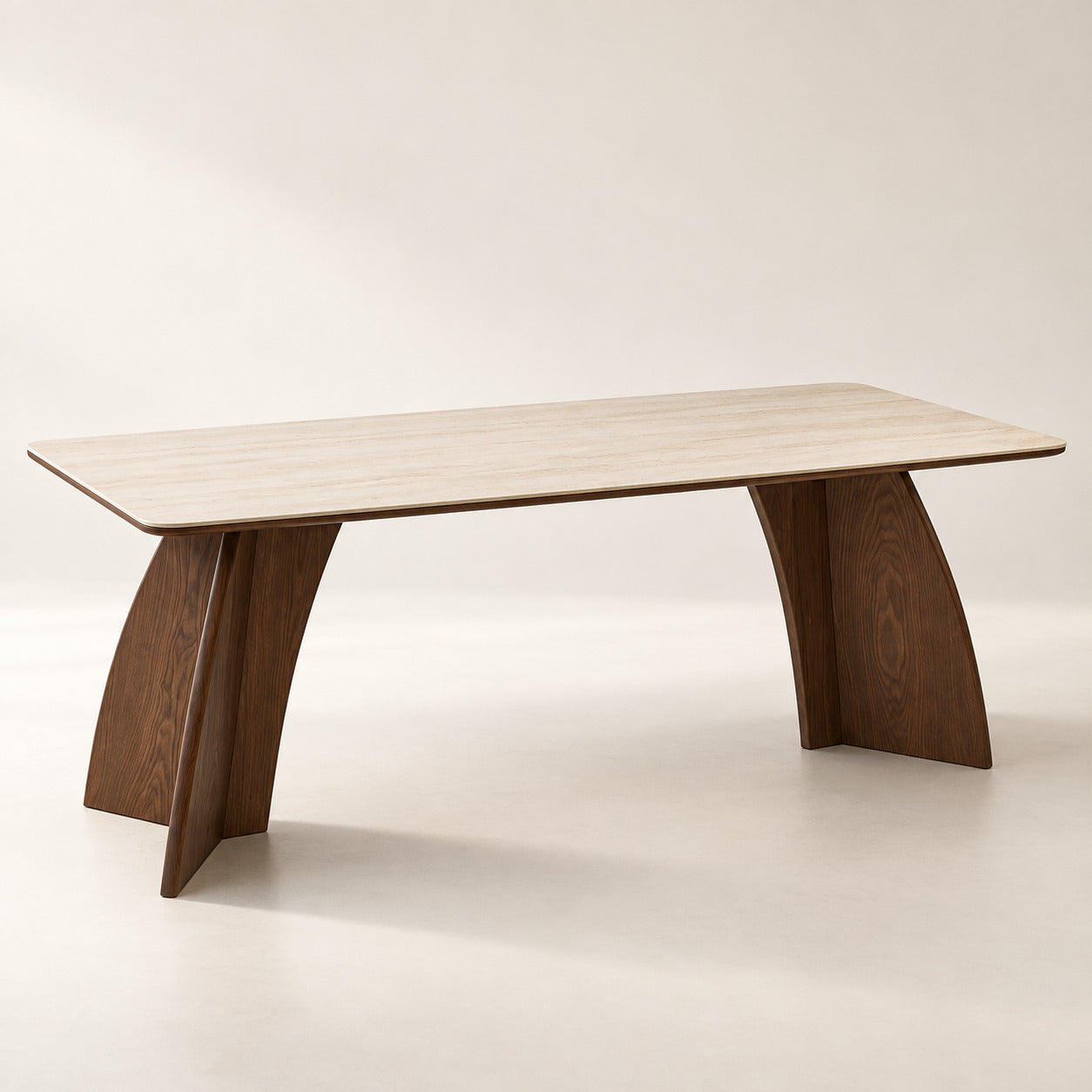 Curved Leg Marble Dining Table