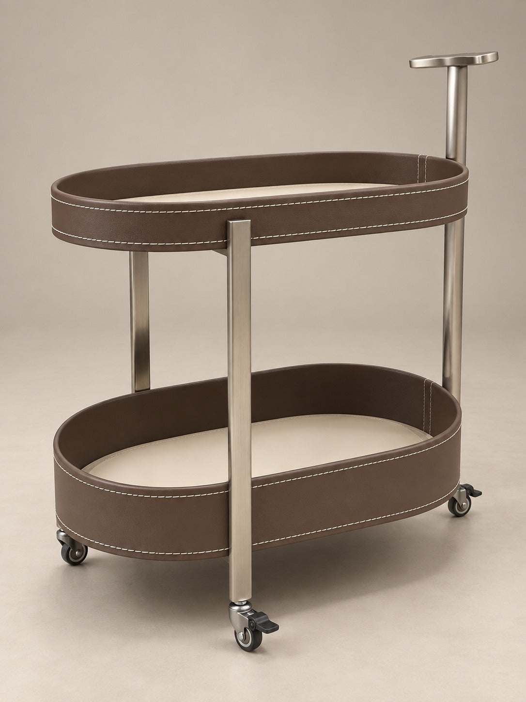 Oval Bar Cart – Walnut